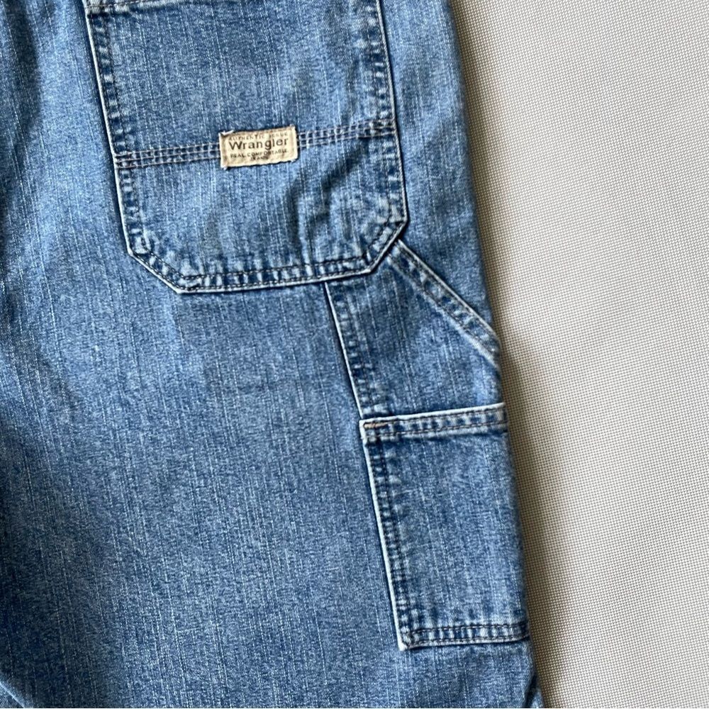 Vintage Wrangler Baggy Carpenter Denim Jean Shorts Jorts Men’s Size 36 Waist EUC - Picture 4 of 11